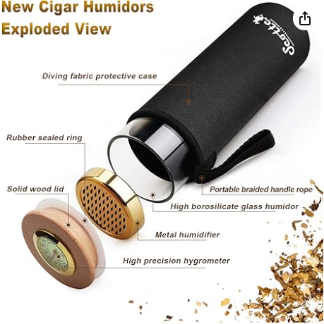 Scottie Glass Humidor with 5 Sweet Maduros